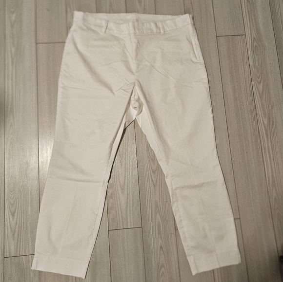 Womens white pants Pullover stretchy waist H&M plus size sz 18 - Picture 3 of 7